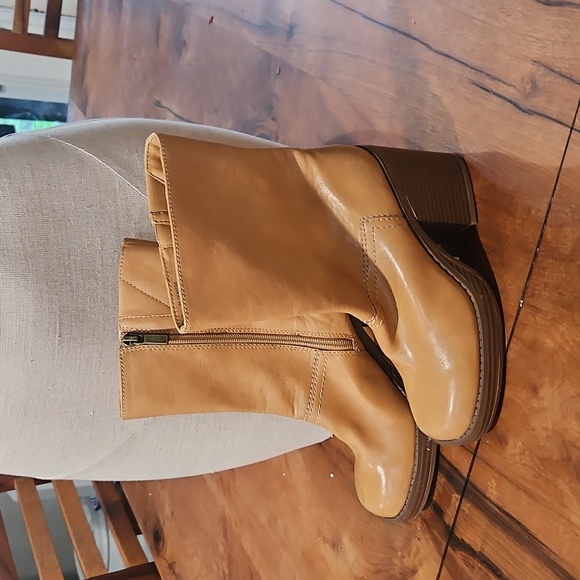 Sun & Stone Tan Leather Ankle Boots. Sz 5m. Nwt - Picture 2 of 6
